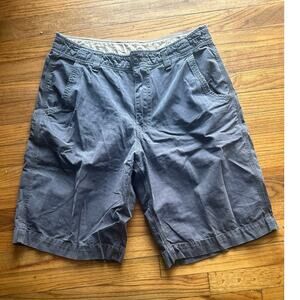 Lucky Brand Men’s Casual Striped Chino Shorts Blue & Gray Flat-Front